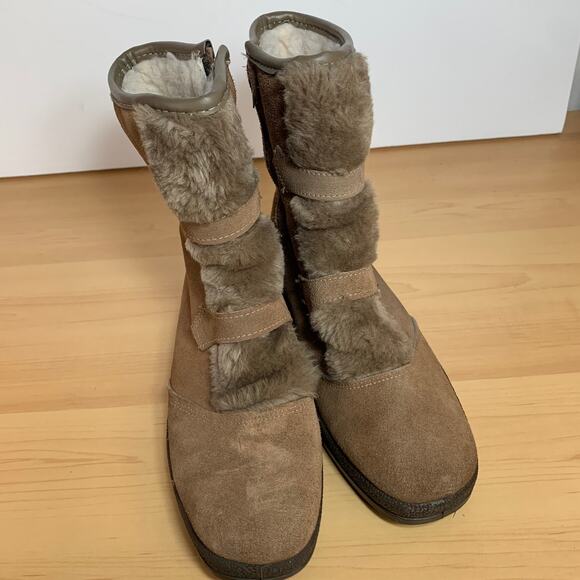 Yodelers Women's Brown Genuine Leather Boots Size 7 - Picture 5 of 14